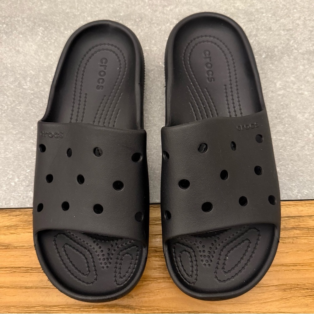 CROCS Classic Slide Black Women Size 11 - Picture 2 of 7